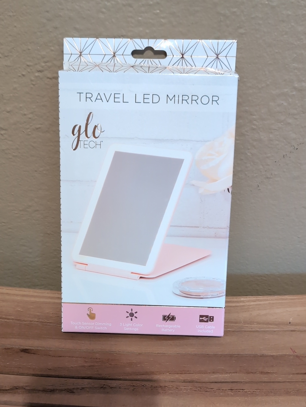 Pink Travel LED Makeup Mirror